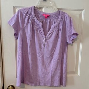 Lilly Pulitzer Lavender Short Sleeve Blouse